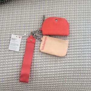 lululemon athletica Red and Peach Dual Pouch